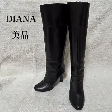 [ DIANA ] 새상품급 롱 부츠 블랙 가죽 23cm