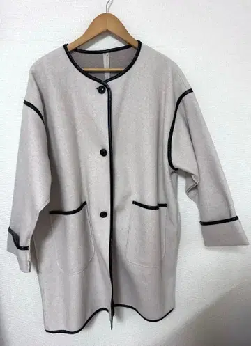 [ 새상품 ] 그레이 롱 코트 버튼 포함