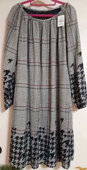 AS KNOW AS 체크 무늬 미디 원피스