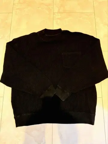 COMFORTABLE REASON 코튼 니트 M 블랙 포켓 포함 일본제