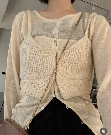 Eaphi ENSEMBLE SHEER KNIT PULLOVER 아이보리