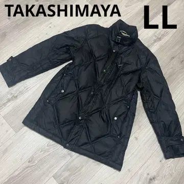 타카시마야 퀼팅 스탠드 카라 옷깃 벨트 다운 페더