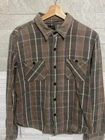 Tenderloin 체크 무늬 긴팔 플란넬 셔츠