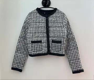 망고 하운드투스 노카라 자켓 퀼팅 충전솜 모노톤