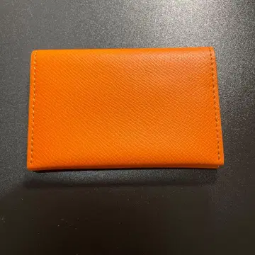 [ 미사용 새상품 ] 명함지갑 오렌지 가죽풍