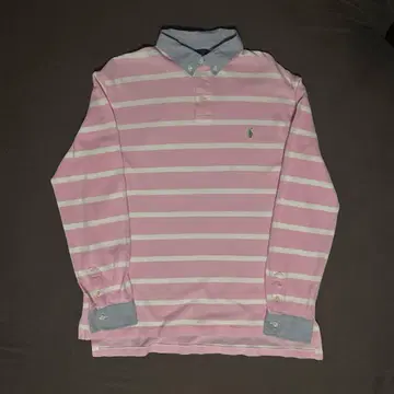 랄프 로렌 핑크 스트라이프 피케 셔츠