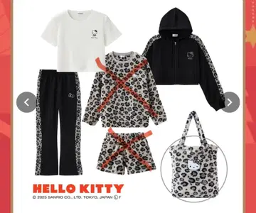HELLO KITTY 레오파드 무늬 룸웨어 세트 M