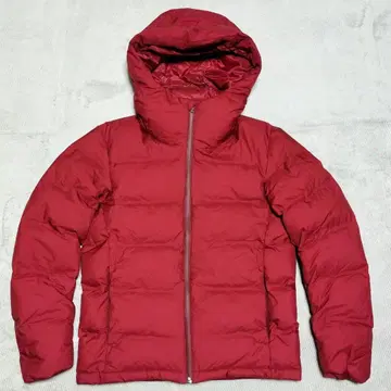 유니클로 UNIQLO 심리스 다운 후드티 S 빨간색 레드