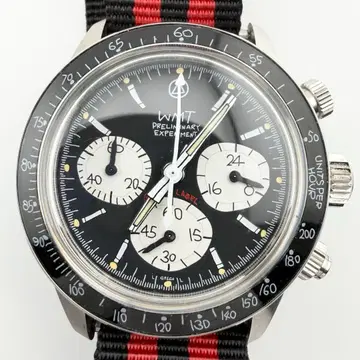 레어 상태 좋음 WMT 팬더 손글씨 크로노그래프 블랙 남성용 손목시계