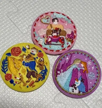 디즈니 자수 캔뱃지 3개 세트