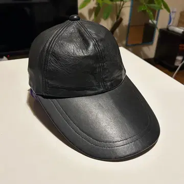 빈티지 롱빌 가죽 캡 리얼 가죽 블랙 black 구제 의류