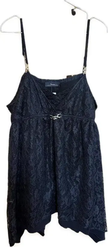 [ jinnee ] 튜닉 블랙 레이스 안감 부착 블랙 레이스