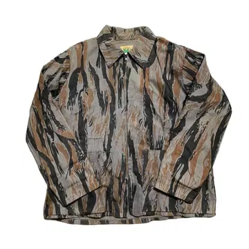 빈티지 Ideal 타이거 카모 플란넬 자켓 그레이 군용