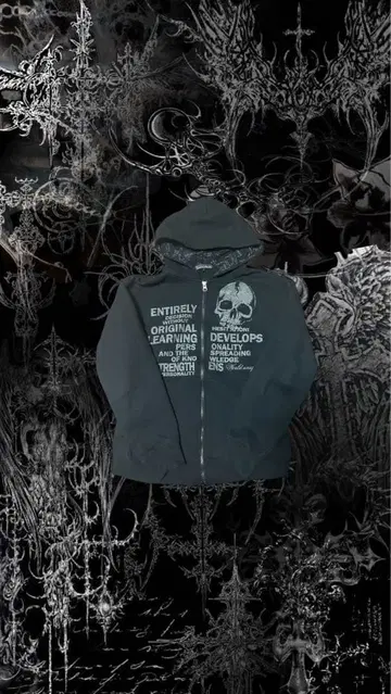 00s 헤이세이 갸루 그런지 y2k 시크 스타일 스컬 후드티 크롭 기장