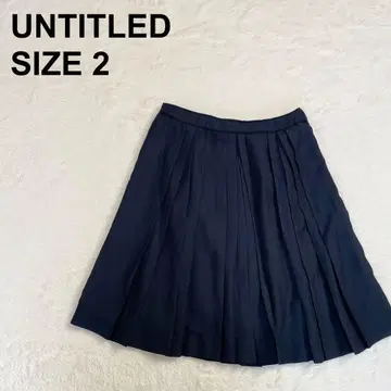언타이틀 플리츠 스커트 무릎 기장 얇은 소재 오피스 캐주얼 무지 (647