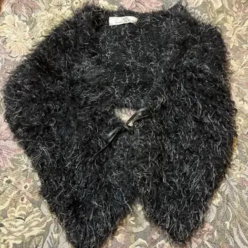 블랙 퍼 스타일 숄