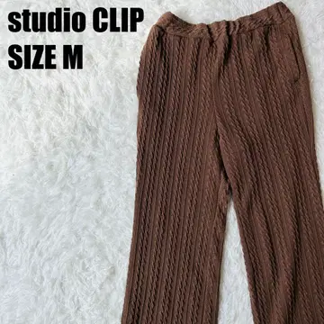 studio CLIP 케이블 니트 팬츠 M 브라운 하의 가을/겨울247