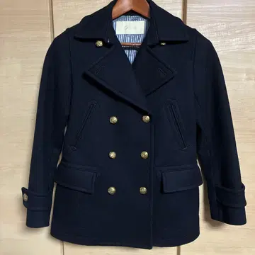 pense'e 팡세 네이비 더블 브레스트 피 코트 F