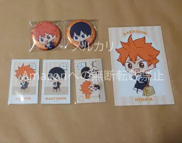 하이큐 AMNIBUS 점프 페스타 캔뱃지 카드 히나타 카게야마 특전