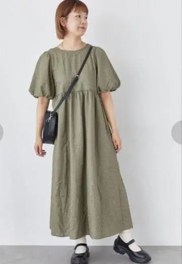 [ ehka sopo ] 백리본 원피스 카키