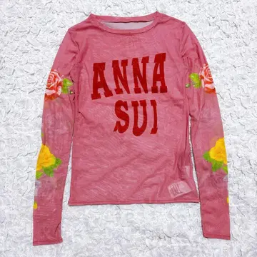 안나수이 x 쥬에티 콜라보 메쉬 상의 핑크 시스루