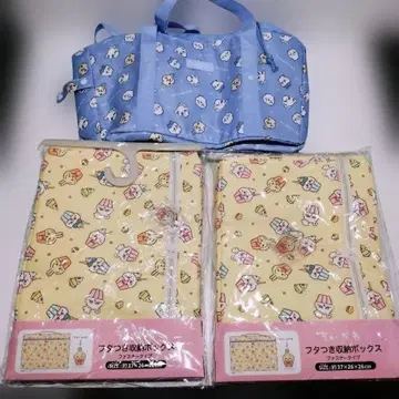 치이카와 (먼작귀) 뚜껑 달린 수납 박스 2개 보냉백 에코백 울었어