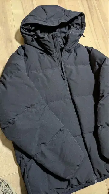 GU 히트패디드 블루종 블랙 남성용 패딩 자켓