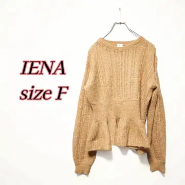 [새상품급] IENA 시어 페플럼 모헤어 알파카 니트 풀오버 카멜