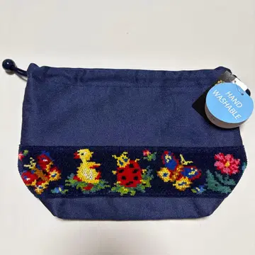 하이디 복조리 파우치 페이러 네이비