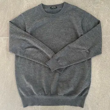 PLST 그레이 크루넥 니트 M