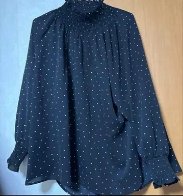 도트 물방울 블라우스