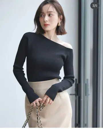 anuans 아지메 넥 리브 니트 풀오버