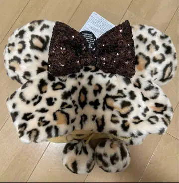 새상품 디즈니 팬캡 미니 레오파드 무늬 브라운