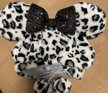 디즈니 리조트 미니 레오파드 무늬 팬캡 화이트