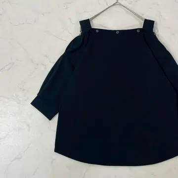 새상품급 UNTITLED 빅 사이즈 일본제 원톤 턱 5부 소매 브라운 2