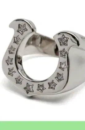 말발굽 호스슈 반지 실버 925 별 지르코니아