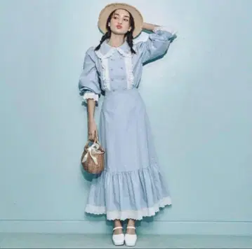 Treat Urself 마린 스트라이프 코튼 스커트