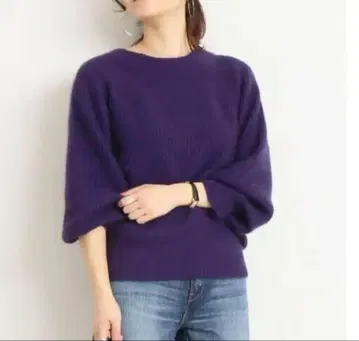 스픽 앤 스팬 보트넥 모헤어 니트 하찌 울