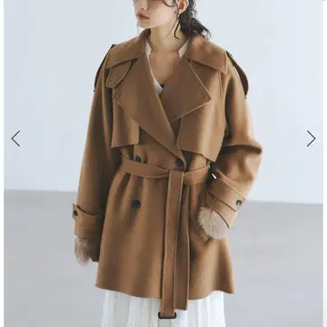 아뉴앙스 리버 울 미들 트렌치코트 카멜