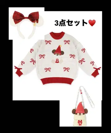 디즈니 크리스마스 2025 리루린린 스웨터 미니백 머리띠