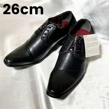 [하자품] 새상품 비즈니스 슈즈 26 블랙 스트레이트 팁 취업활동