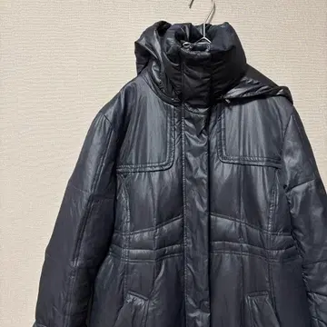 오토 다운 코트 (L) 블랙 롱 기장 다운&페더 50%