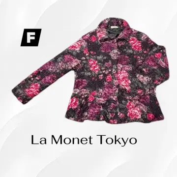 LA MONET TOKYO 꽃무늬 퍼풍 테일러드 자켓 여성용