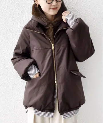 SHIPS 2WAY 인조 모피 충전솜 블루종