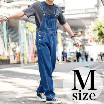 멜빵 오버롤 남성용 데님 블루 M 작업복 올인원