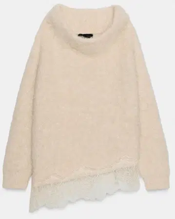 ZARA 레이스 콤비 니트 스웨터 M 사이즈