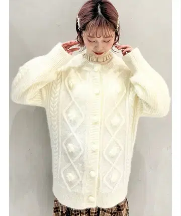 merry jenny 꽃 퐁퐁 니트 가디건