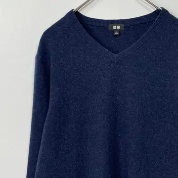 유니클로 캐시미어 V넥 니트 네이비