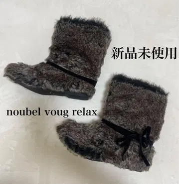 미사용 새상품 리본 포함 퍼 부츠 부츠 몬스터 부츠 숏부츠