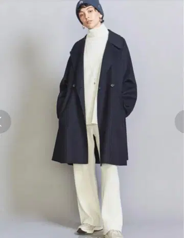 유나이티드 애로우즈 판초 코트 네이비 S